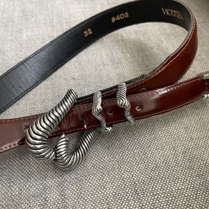 Vincenza Genuine Leather Calfskin Brown Belt